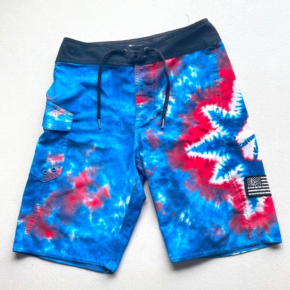 Volcom  Board Shorts, 26, Red, White and Blue - Picture 2 of 6